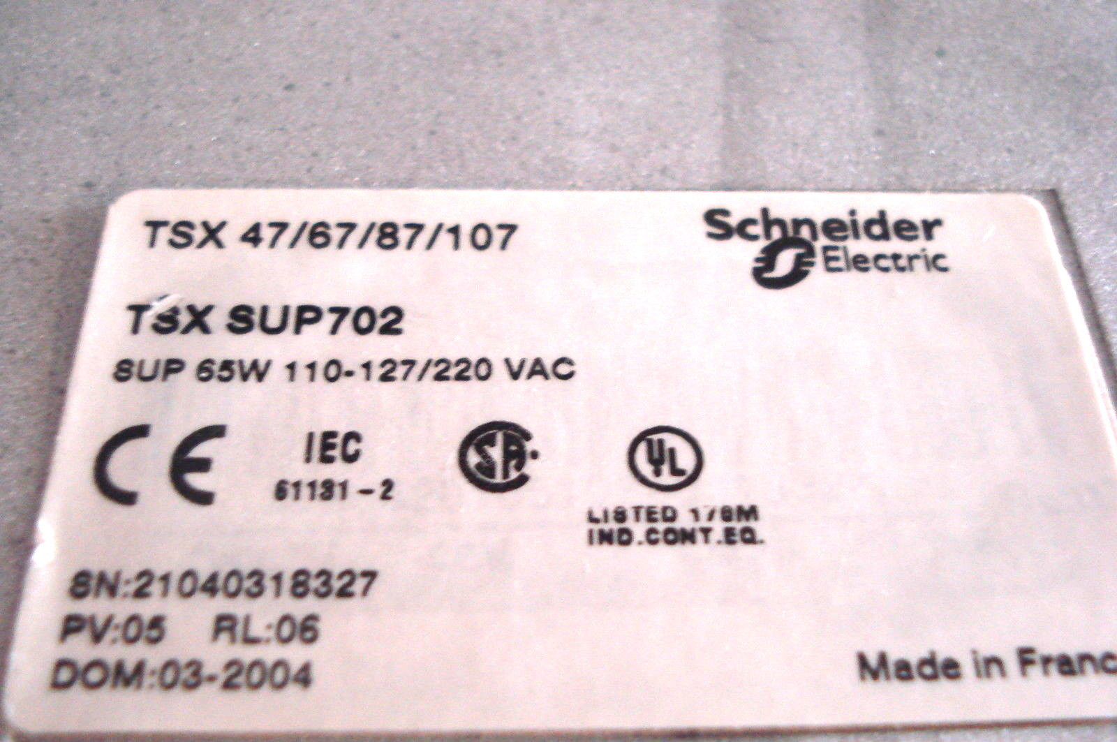 USED TELEMECHANIQUE SCHNEIDER ELECTRIC TSXSUP702 POWER SUPPLY - Image 3