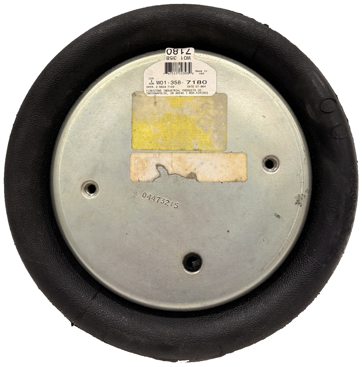 USED FIRESTONE W01-358-7180 DOUBLE CONVOLUTE AIR SPRING W013587180 - Image 4