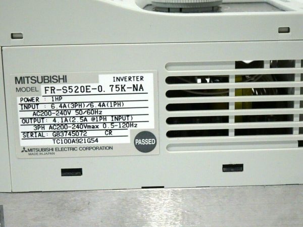 USED MITSUBISHI FR-S520E-0.75K-NA INVERTER FRS520E075KNA - Image 4