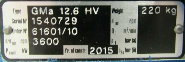 NEW AERZEN GMA-12.6-HV VACUUM PUMP 61601/10 GMA126HV - Image 5