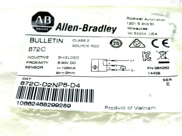 NEW ALLEN BRADLEY 872C-D2NP8-D4 PROXIMITY SENSOR 872CD2NP8D4 - Image 3