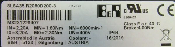 NEW B&R 8LSA35.R2060D200-3 SERVO MOTOR 8LSA35R2060D2003 - Image 4