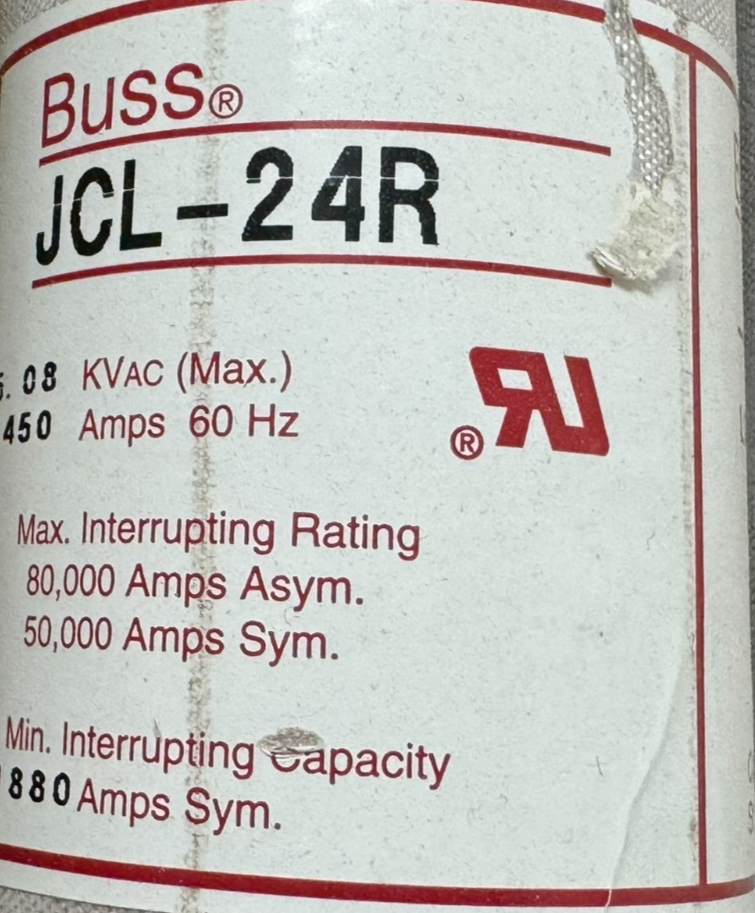 NEW COOPER BUSSMANN JCL-24R MEDIUM VOLT MOTOR FUSE 450A - Image 4