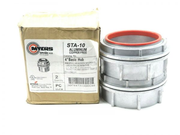NEW COOPER CROUSE HINDS STA-10 MYERS 4 INCH BASIC HUB STA10 2PC - Image 3