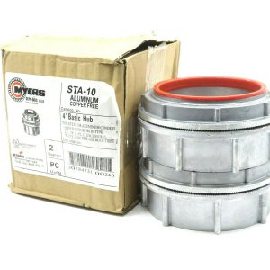 NEW COOPER  CROUSE HINDS STA-10 MYERS 4 INCH BASIC HUB STA10 2PC