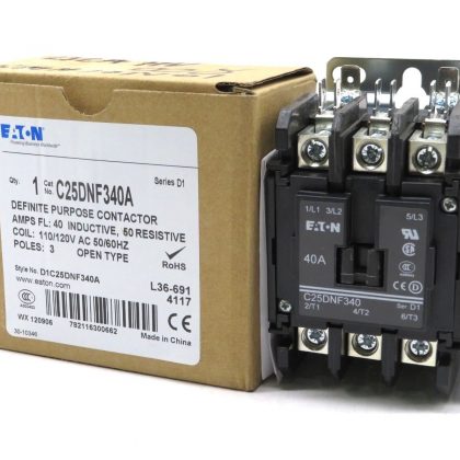 NEW EATON C25DNF340A DEFINITE PURPOSE CONTACTOR  SERIES D1 110/120V 50/60HZ