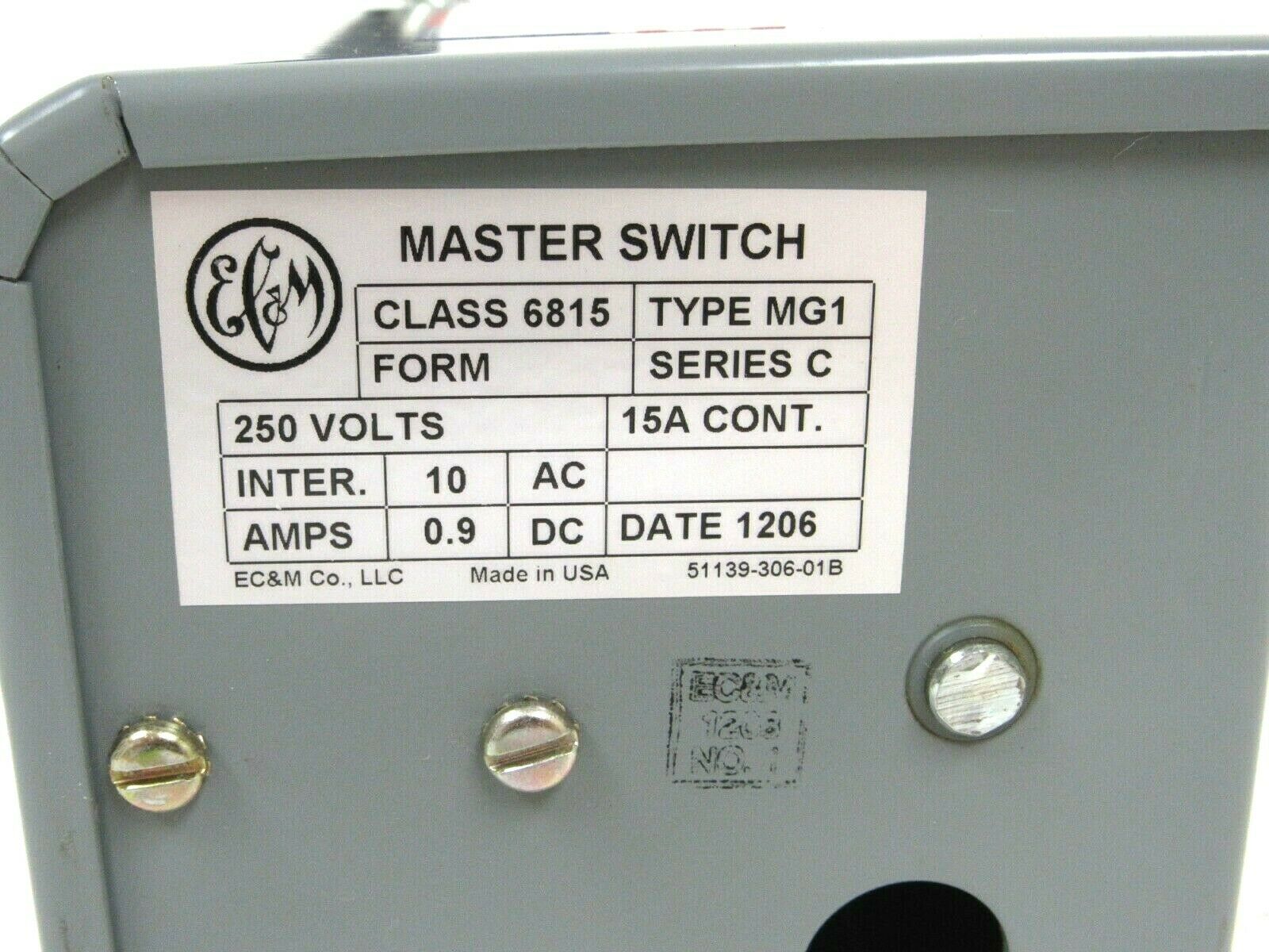 NEW EC&M 6815-MG-1 MASTER SWITCH SERIES C 6815MG1 - Image 4