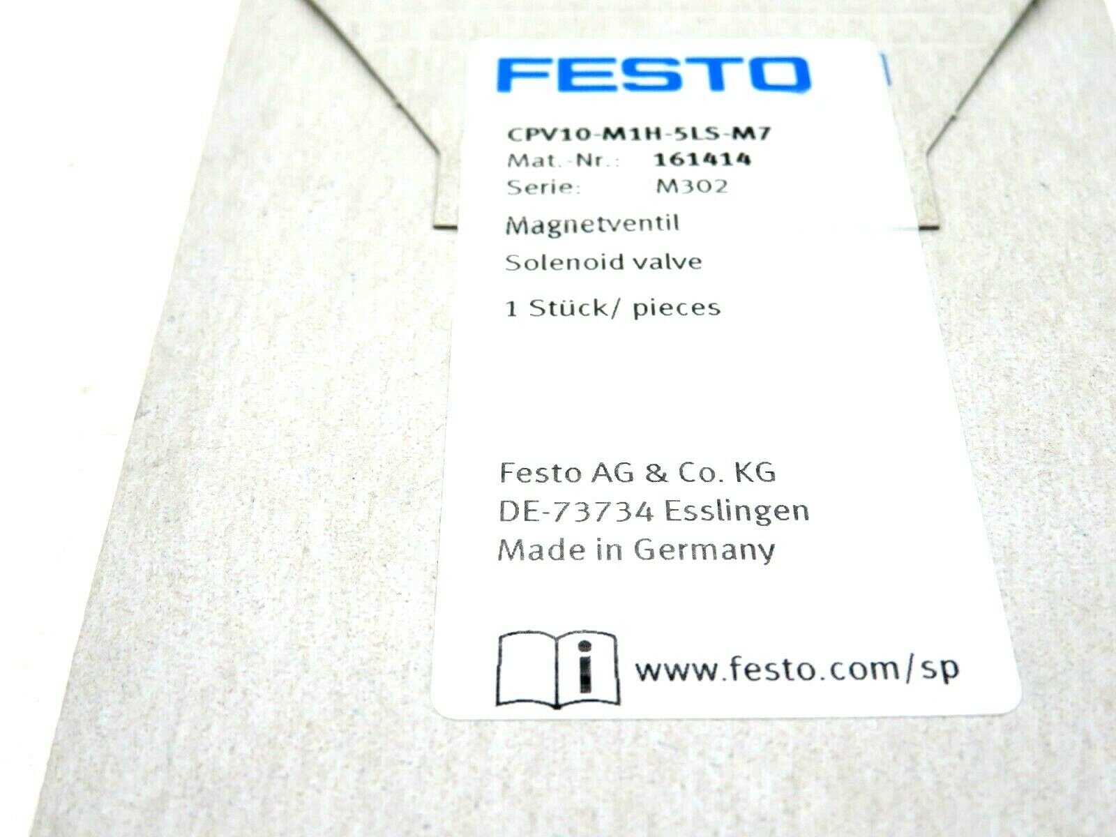 NEW FESTO CPV10-M1H-5LS-M7 SOLENOID VALVE 161414 CPV10M1H5LSM7 - Image 3