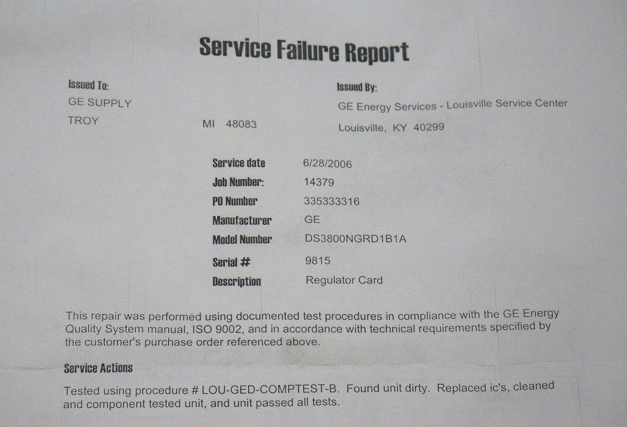 GENERAL ELECTRIC DS3800NGRD1B1A PC BOARD REPAIRED - Image 5