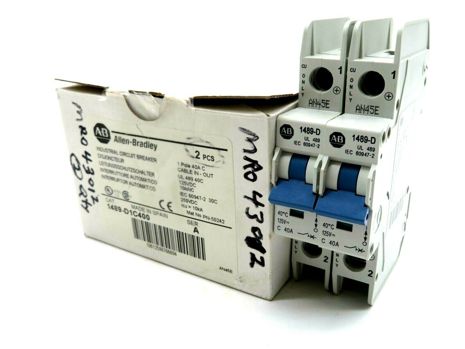 NEW 2 PCS ALLEN BRADLEY 1489-D1C400 CIRCUIT BREAKER SERIES A 1489D1C400