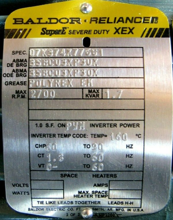 NEW BALDOR ECP3774T MOTOR 10HP 230/460V 1760 RPM 215T 07K374X776G1 - Image 4