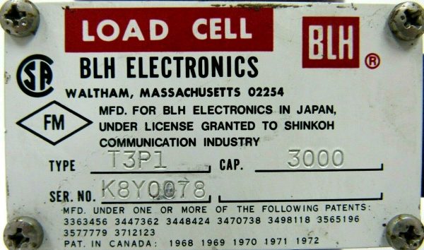 NEW BLH ELECTRONICS T3P1 LOAD CELL 3000 LBS CAP - Image 3