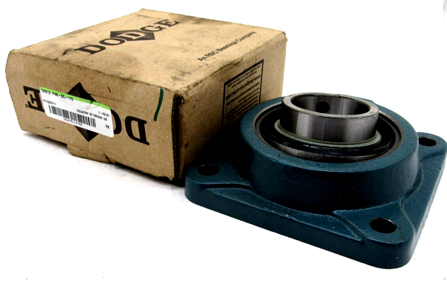 NEW DODGE F4B-SC-115 FLANGE MOUNT BALL BEARING 124213 F4BSC115