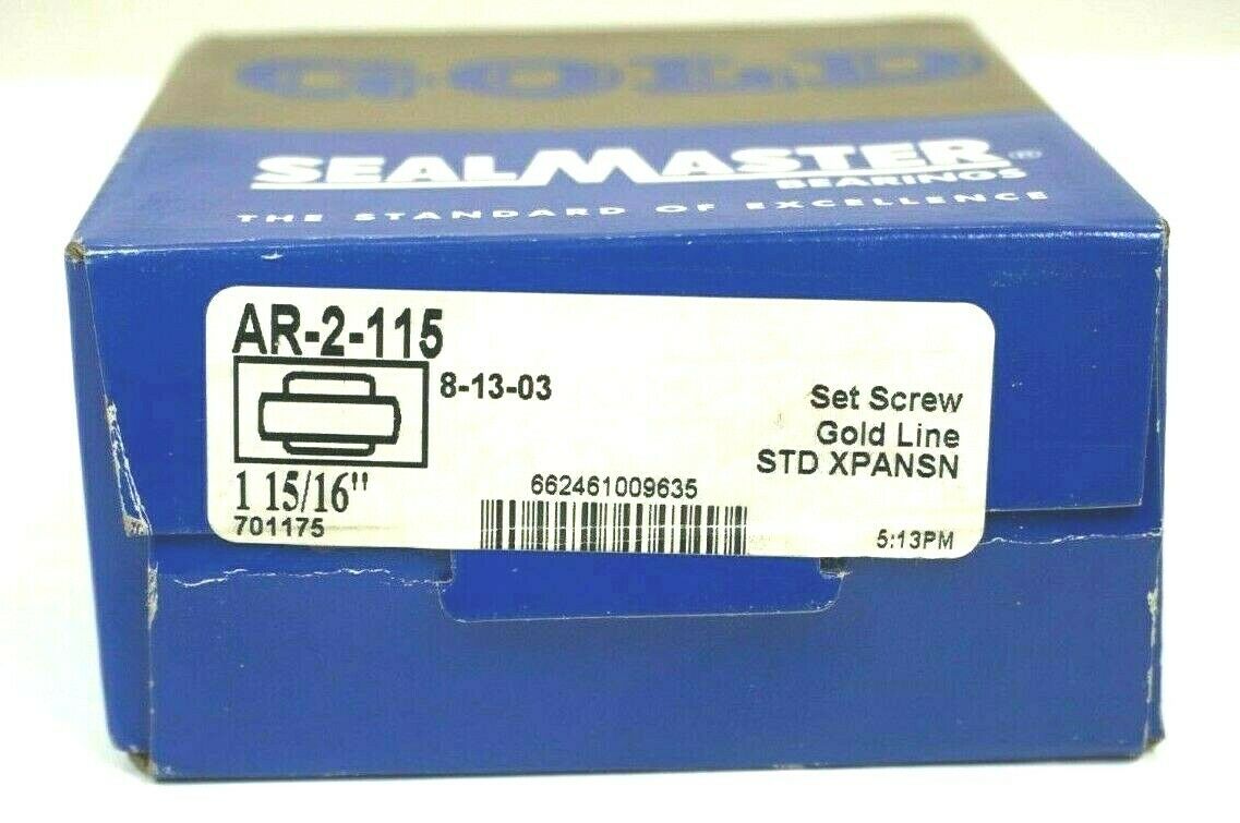 NEW SEALMASTER AR-2-115 1 15/16 701175 GOLD LINE INSERT BEARING - SB ...