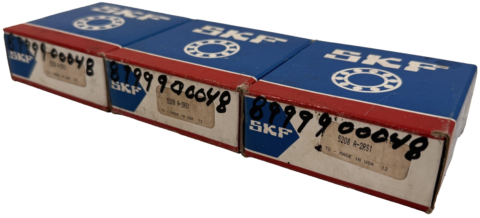 LOT OF 3 NEW SKF 5208 A-2RS1 ANGULAR CONTACT DOUBLE ROW BEARINGS 5208A2RS1