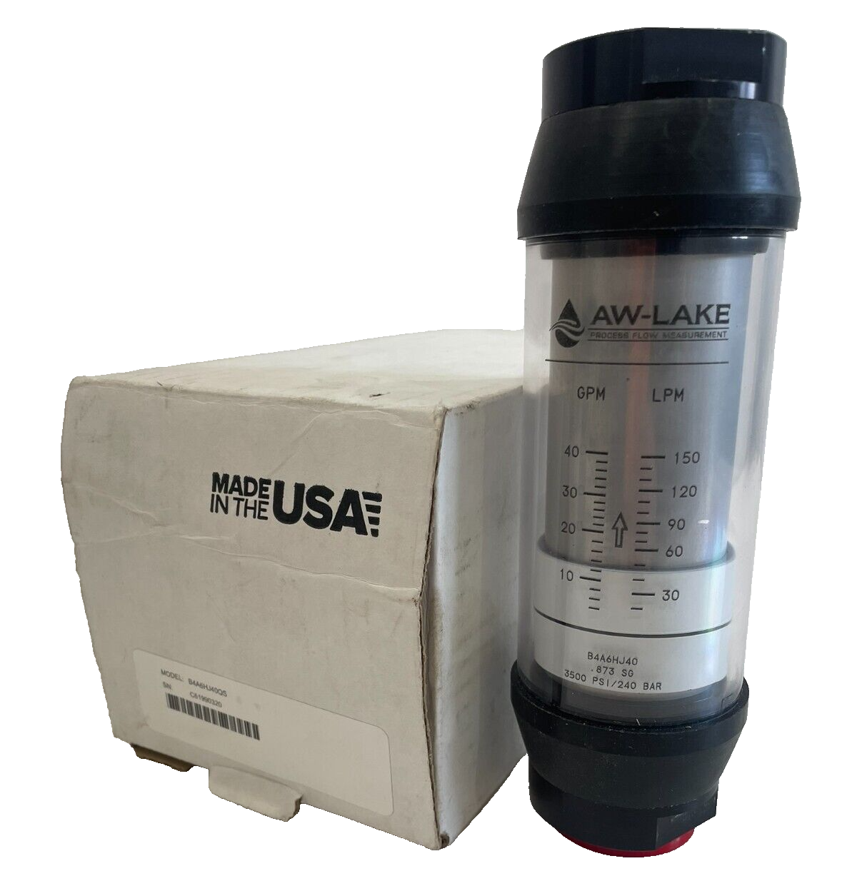 NEW AW LAKE CO. B4A-6HJ-40 FLOW METER 3500PSI/240BAR B4A6HJ40
