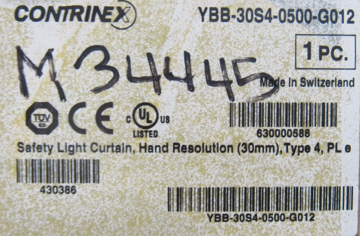 NEW CONTRINEX YBB-30S4-0500-G012 LIGHT CUTAIN 30MM YBB30S40500G012 - SB ...
