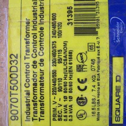 NEW SQUARE D 9070T500D32 TRANSFORMER 9070-T500D32