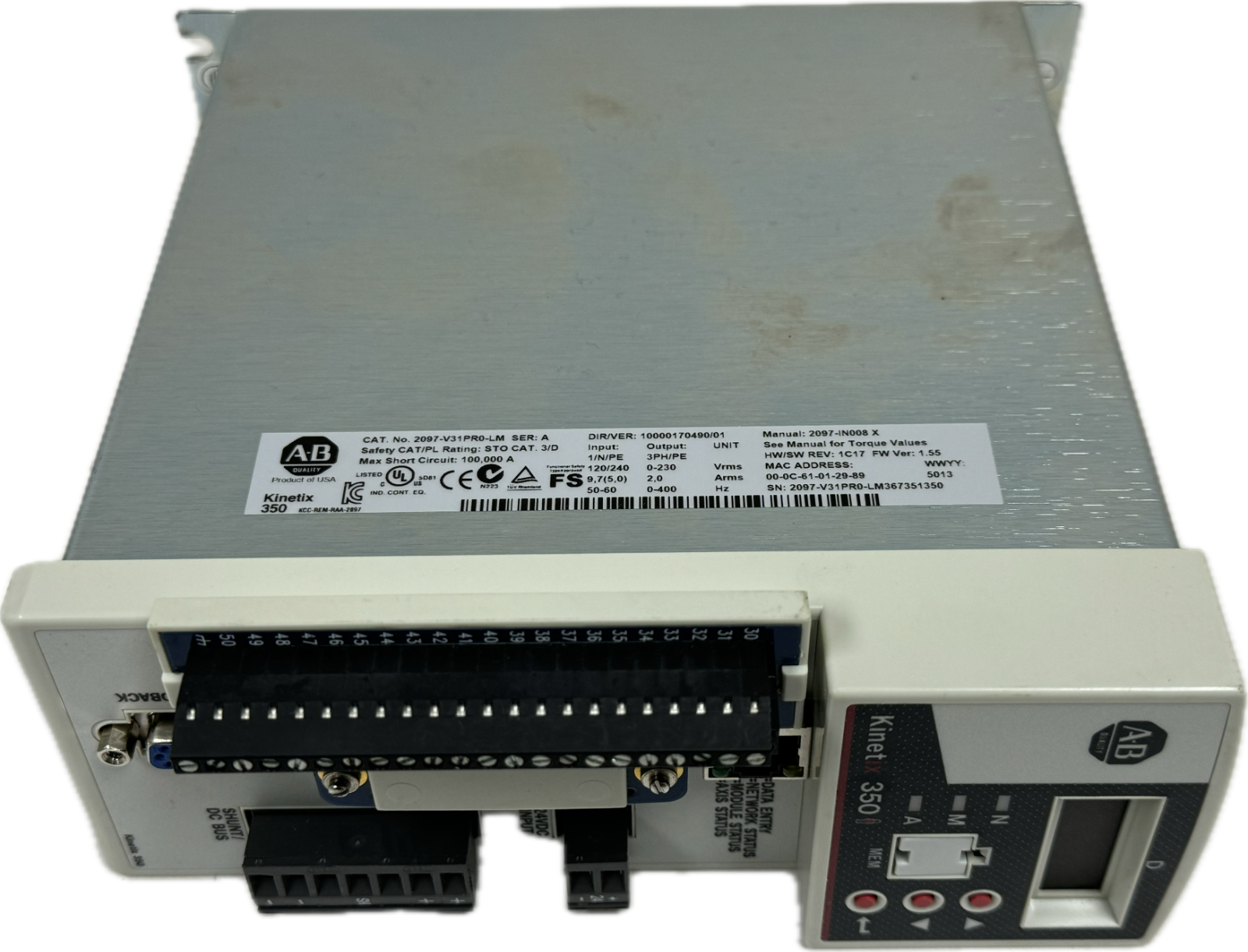 USED ALLEN BRADLEY 2097-V31PR0-LM KINETIX 350 SERVO DRIVE SER. A 2097V31PR0LM - Image 5