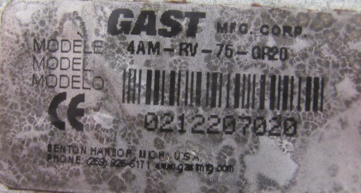 USED GAST 4AM-RV-75-GR20 PNEUMATIC MOTOR 4AMRV75GR20 - Image 4