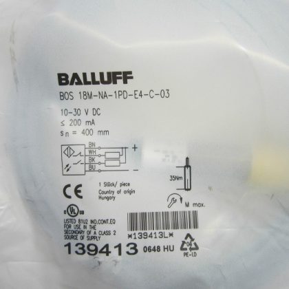 NEW BALLUFF BOS-18M-NA-1PD-E4-C-03 PHOTOELECTRIC SENSOR BOS18MNA1PDE4C03