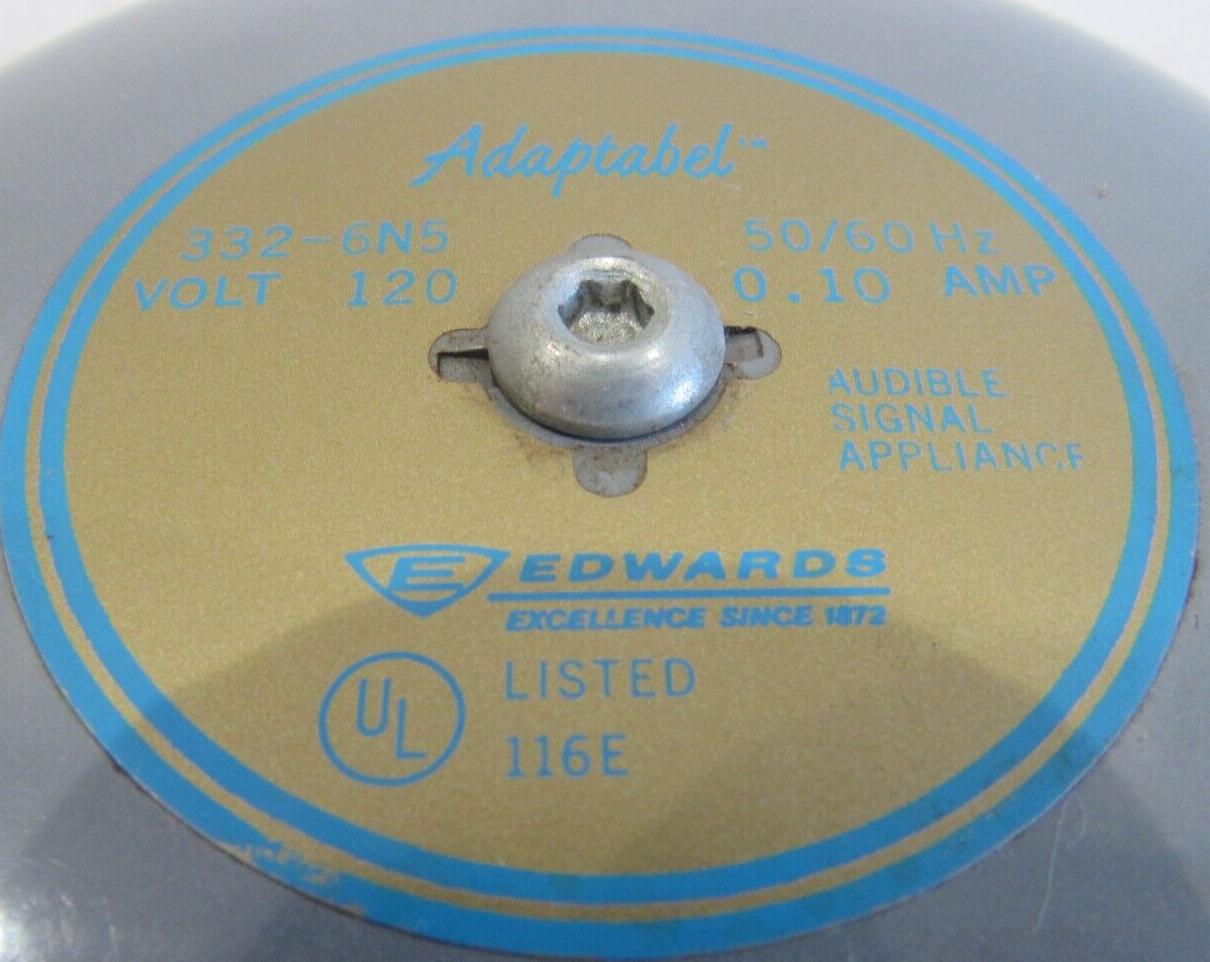 NEW EDWARDS 332-6N5 SIGNALING BELL 120V 50/60HZ 0.10AMP 3326N5 - Image 3