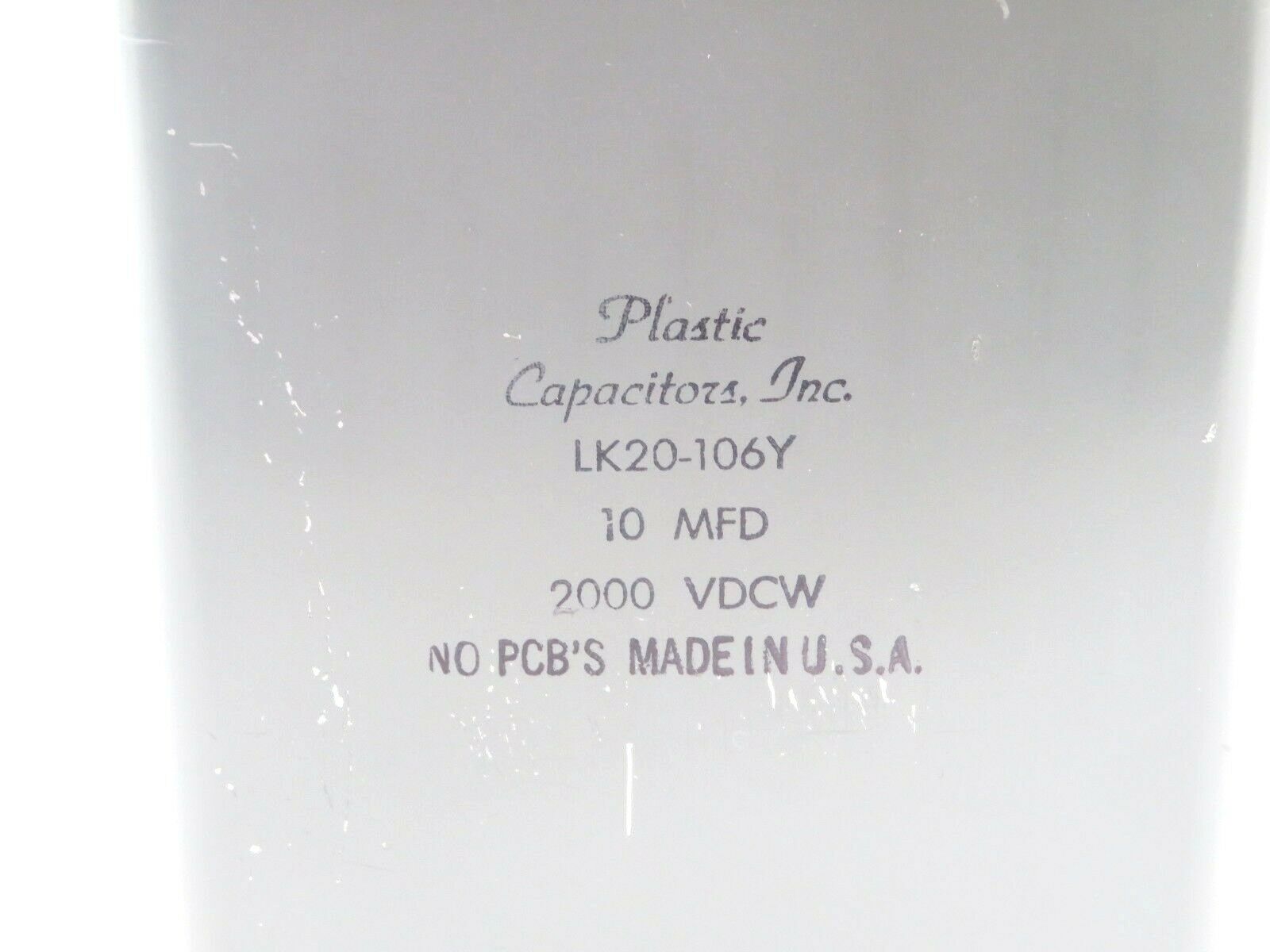 NEW PLASTIC CAPACITORS LK20106Y PLASTIC DIELECTRIC 10 MFD 2000 VDCW