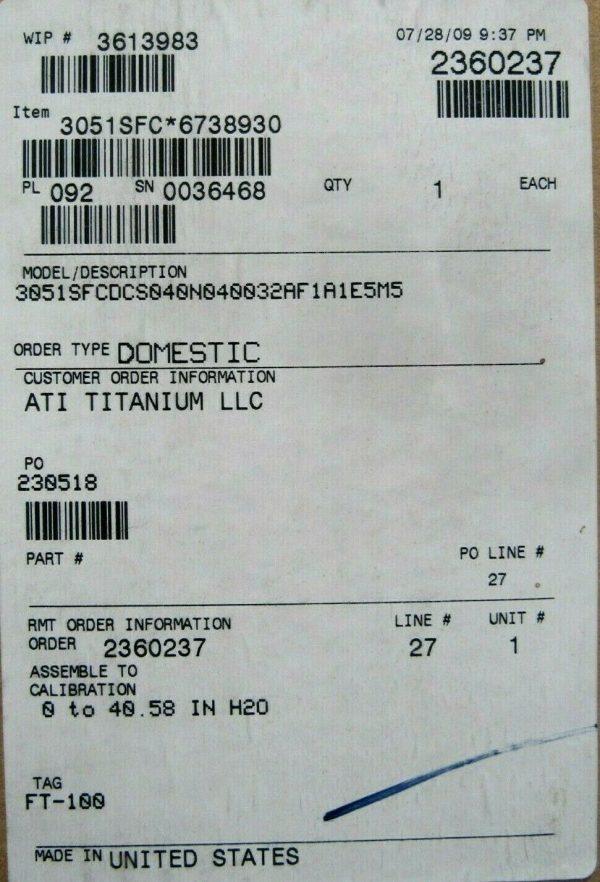 NEW ROSEMOUNT 3051SFCDCS040N040032AF1A1E5M5 FLOWMETER 4" 3051SFC*6738930 - Image 6