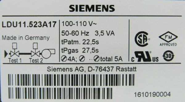 NEW SIEMENS LDU11.523A17 GAS VALVE PROVING UNIT LDU11523A17 - Image 4