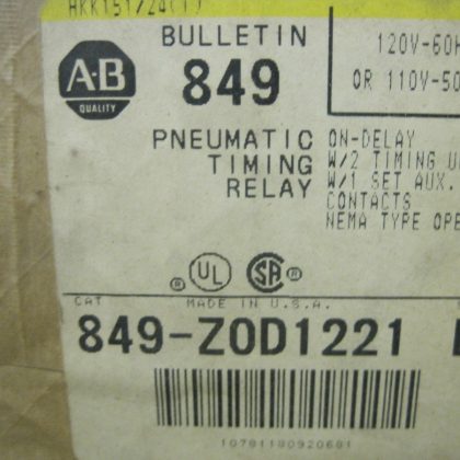 New Allen Bradley 849-ZOD1221 Pneumatic Timer 849ZOD1221