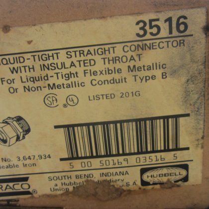 5 NEW HUBBELL 3516 STRAIGHT CONNECTOR