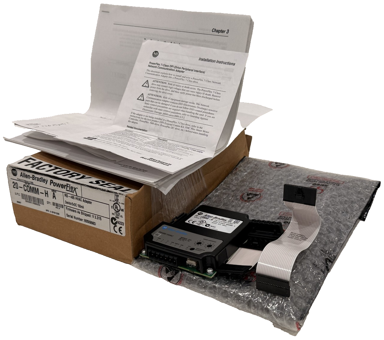 ALLEN-BRADLEY 20-COMM-H SER. B POWERFLEX RS-485 HVAC ADAPTER 20COMMH NEW SURPLUS