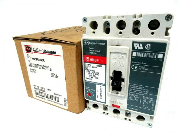 NEW CUTLER HAMMER HMCP003A0C CIRCUIT BREAKER 3 POLES 3 AMP 600V