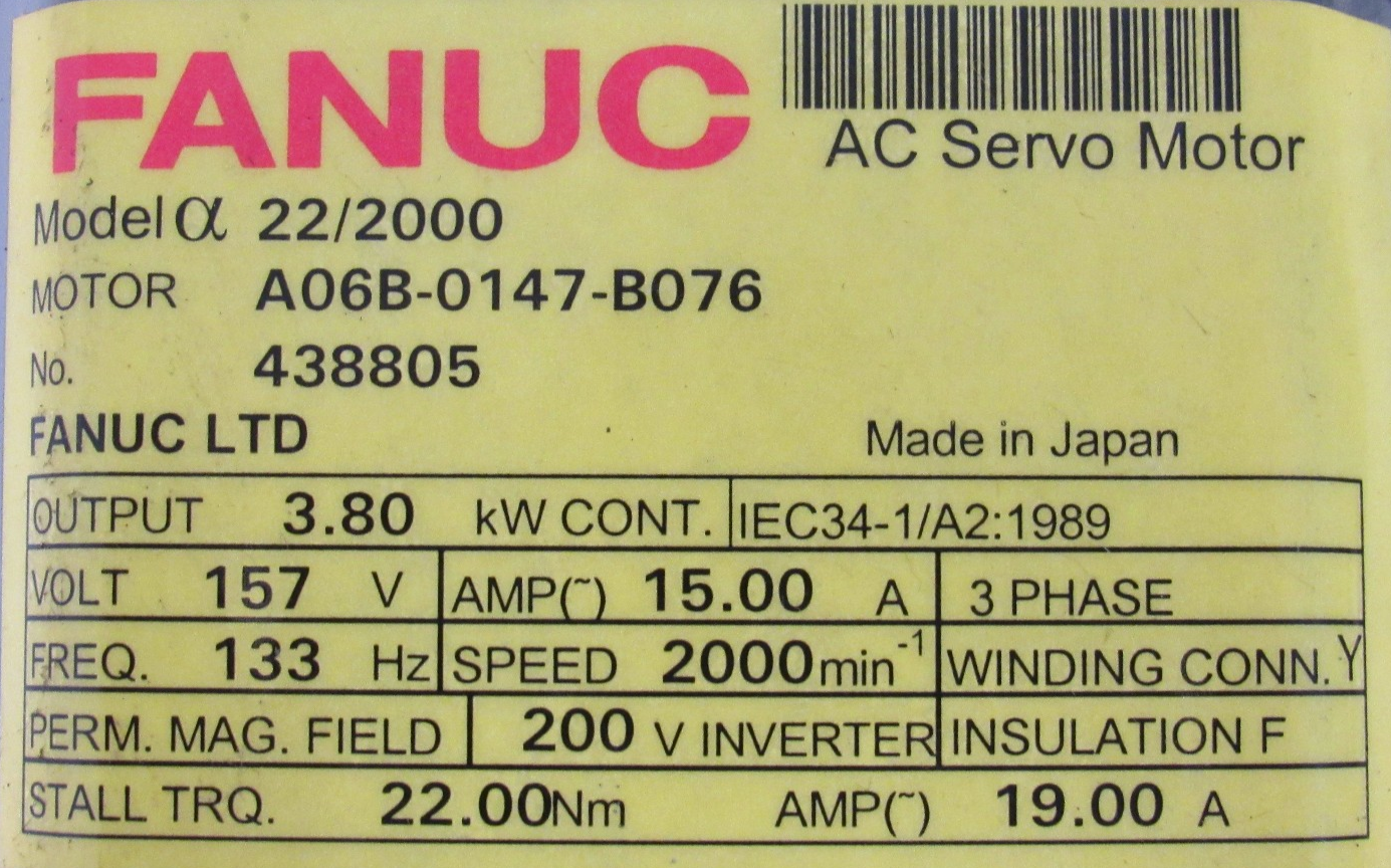 NEW FANUC A06B-0147-B076 SERVO MOTOR A06B0147B076 - Image 4