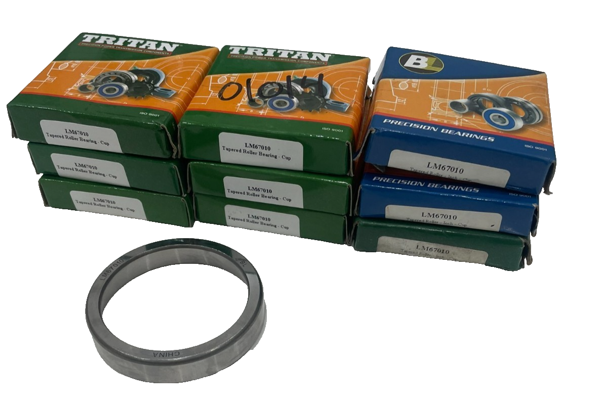 NEW LOT OF 9 TRITAN LM67010 TAPERED ROLLER BEARING CUP