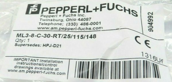 NEW PEPPERL & FUCHS ML3-8-C-30-RT/25/115/148 PHOTO AUTOMATION ML38C30RT25115148 - Image 4
