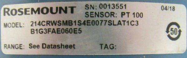 NEW ROSEMOUNT 214CRWSMB1S4E0077SLAT1C3 TEMPERATURE SENSOR PT100 - Image 5