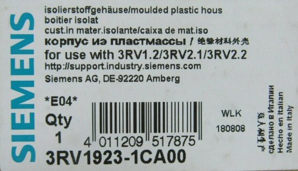 NEW SIEMENS 3RV1923-1CA00 MOLDED PLASTIC ENCLOSURE 3RV19231CA00 - Image 4