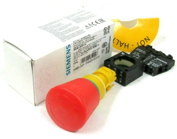 NEW SIEMENS 3SB3 201-1HA20-0CC0 EMERGENCY STOP PUSH BUTTON 3SB32011HA200CC0