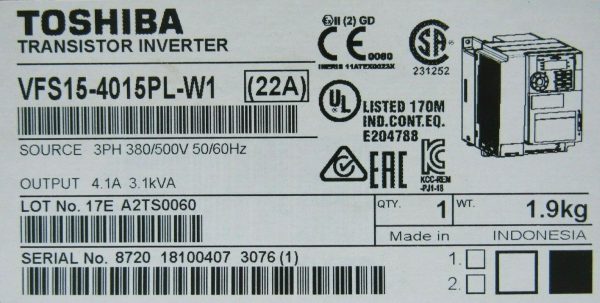 NEW TOSHIBA VFS15-4015PL-W1 DRIVE 3PH 380/500V 50/60HZ VFS154015PLW1 - Image 5