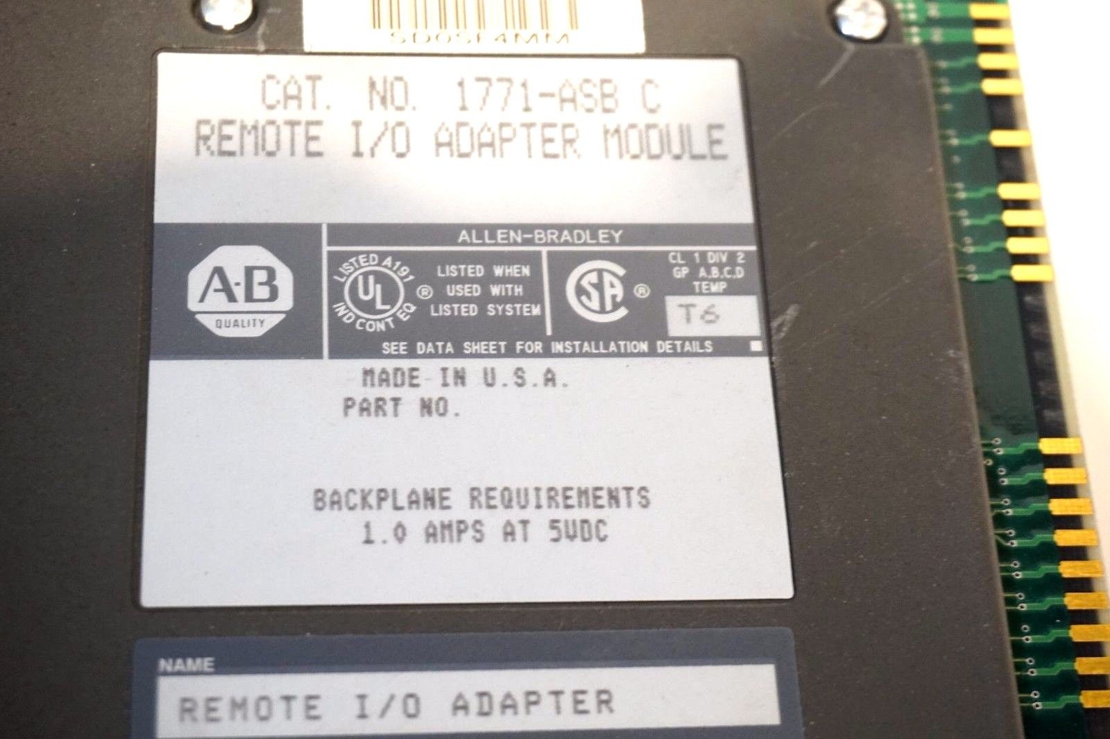 USED ALLEN BRADLEY 1771-ASB C I/O ADAPTER MODULE 1771ASBC - Image 4