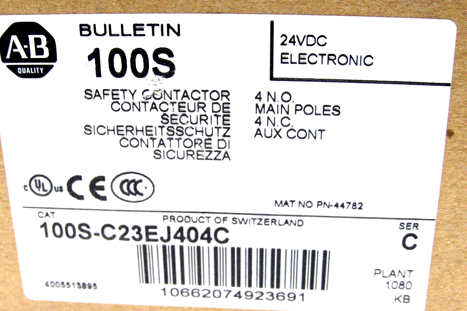 ALLEN BRADLEY 100S-C23EJ404C SAFETY CONTACTOR 100SC23EJ404C NEW SURPLUS - Image 5