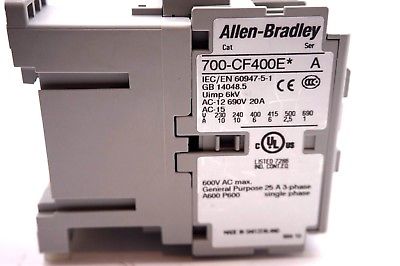 NEW ALLEN BRADLEY 700-CF400E* INDUSTRIAL RELAY SER.A 700CF400E - SB ...