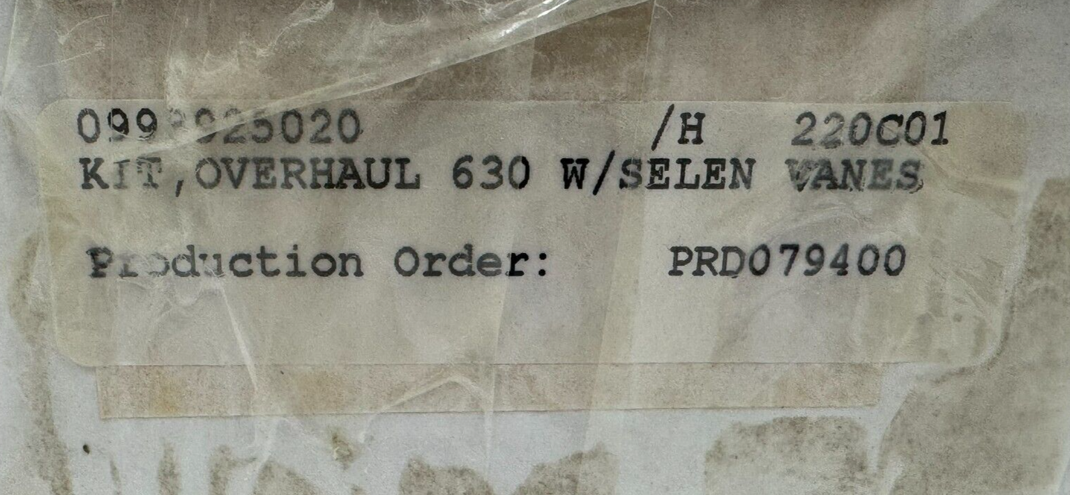 NEW BUSCH 0993.925.020 OVERHAUL KIT 630 W/ SELEN VANES 0993925020 ...