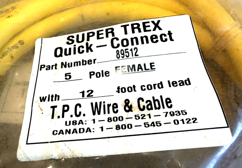 NEW LOT OF 3 SUPER TREX 89512 CORDSET FEMALE PLUG - Image 3