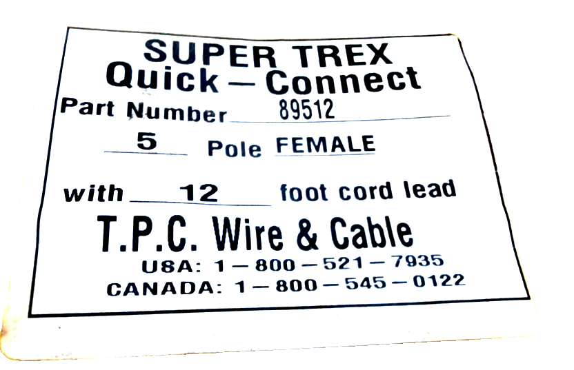 NEW LOT OF 3 SUPER TREX 89512 CORDSET FEMALE PLUG - Image 4