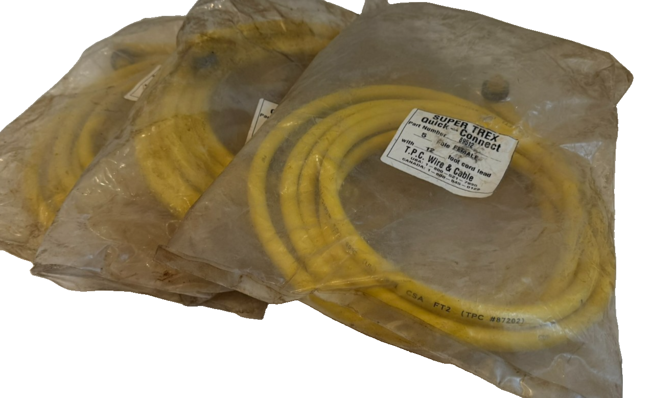 NEW LOT OF 3 SUPER TREX 89512 CORDSET FEMALE PLUG