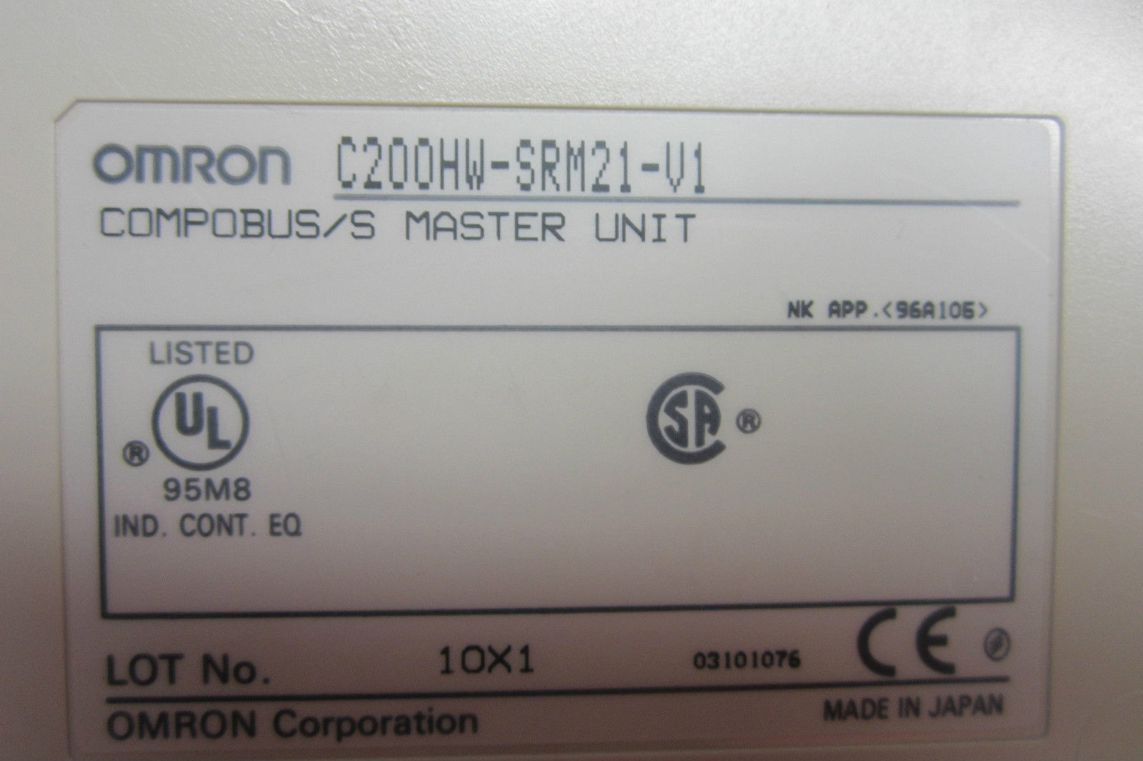 C200HWSRM21V1 USED OMRON C200HW-SRM21-V1 Compobus/S Master Unit 