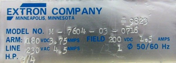 USED EXTRON M-7604-03-0716 SNAP-PAC MOTOR CONTROL M7604030716 - Image 5