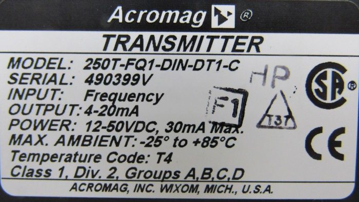 NEW ACROMAG 250T-FQ1-DIN-DT1-C TRANSMITTER 250TFQ1DINDT1C - Image 5